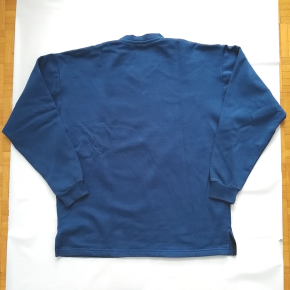 Old River Concept Vintage Blue V-Neck Sweater Medium - Picture 5 of 9